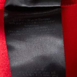 CH Carolina Herrera Red Crepe Wide Leg Trousers S