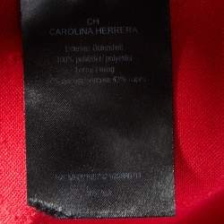 CH Carolina Herrera Red Crepe Wide Leg Trousers S