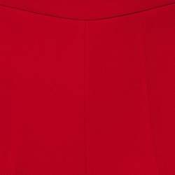 CH Carolina Herrera Red Crepe Wide Leg Trousers S