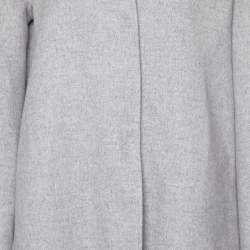 Pre Owned CH Carolina Herrera Grey Wool Mid-Length Coat S