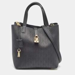 CH Carolina Herrera Black Monogram Coated Canvas Small Matryoshka Locked Tote