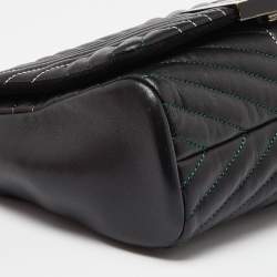 Pre Owned CH Carolina Herrera Black Quilted Leather Flap Chain Shoulder Bag