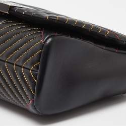 Pre Owned CH Carolina Herrera Black Quilted Leather Flap Chain Shoulder Bag