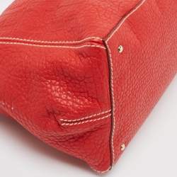 Pre Owned CH Carolina Herrera Red Leather Shoulder Bag