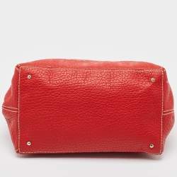 Pre Owned CH Carolina Herrera Red Leather Shoulder Bag