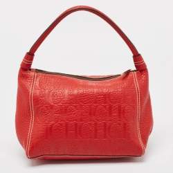 Pre Owned CH Carolina Herrera Red Leather Shoulder Bag