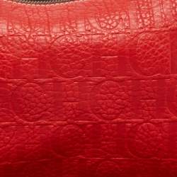 Pre Owned CH Carolina Herrera Red Leather Shoulder Bag
