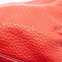 Pre Owned CH Carolina Herrera Red Leather Shoulder Bag