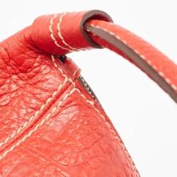 Pre Owned CH Carolina Herrera Red Leather Shoulder Bag