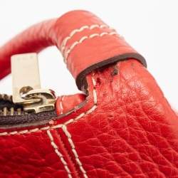 Pre Owned CH Carolina Herrera Red Leather Shoulder Bag