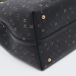 CH Carolina Herrera Black Monogram Coated Canvas Medium Matryoshka Locked Tote