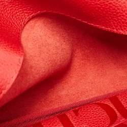 CH Carolina Herrera Red Leather Flap Chain Shoulder Bag