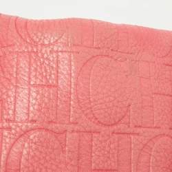 Pre Owned حقيبة كتف كارولينا هيريرا اودري جلد منقوش مونوغرامي برتقالي  