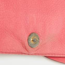 Pre Owned حقيبة كتف كارولينا هيريرا اودري جلد منقوش مونوغرامي برتقالي  