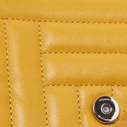 Pre Owned CH Carolina Herrera Yellow Quilted Leather Chain Clutch
