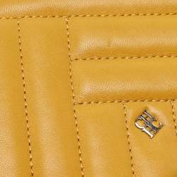 Pre Owned CH Carolina Herrera Yellow Quilted Leather Chain Clutch