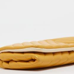 Pre Owned CH Carolina Herrera Yellow Quilted Leather Chain Clutch
