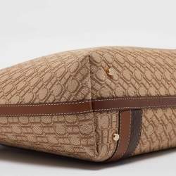 مملوكة مسبقًا CH Carolina Herrera Brown/Beige Monogram Canvas Shopper Tote