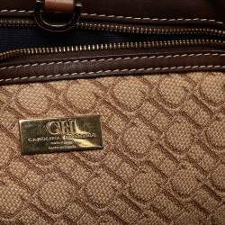 مملوكة مسبقًا CH Carolina Herrera Brown/Beige Monogram Canvas Shopper Tote