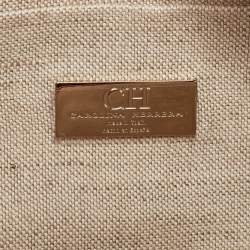 Pre Owned CH Carolina Herrera Red Leather Front Zip Crossbody Bag