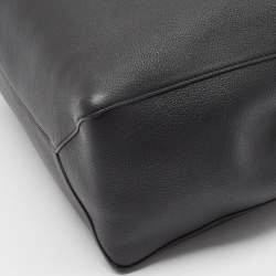 CH Carolina Herrera Black Leather Editors Shopping Zip Tote