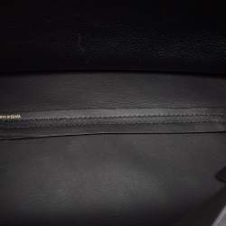 CH Carolina Herrera Black Leather Editors Shopping Zip Tote