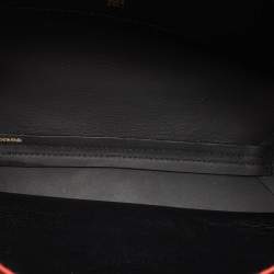 CH Carolina Herrera Black Leather Editors Shopping Zip Tote