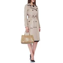 CH Carolina Herrera Beige Leather Matteo Satchel