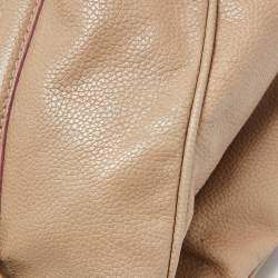 CH Carolina Herrera Beige Leather Matteo Satchel