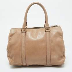 CH Carolina Herrera Beige Leather Matteo Satchel