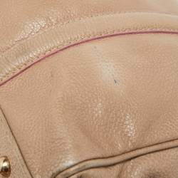 CH Carolina Herrera Beige Leather Matteo Satchel