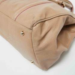 CH Carolina Herrera Beige Leather Matteo Satchel