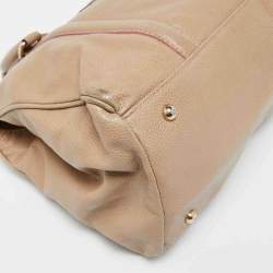 CH Carolina Herrera Beige Leather Matteo Satchel