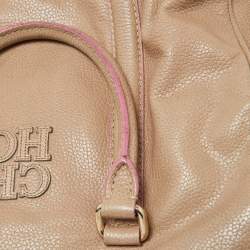 CH Carolina Herrera Beige Leather Matteo Satchel