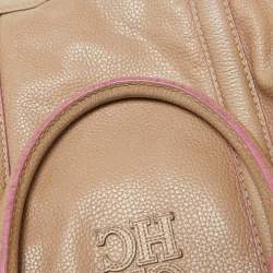 CH Carolina Herrera Beige Leather Matteo Satchel