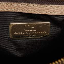 CH Carolina Herrera Beige Leather Matteo Satchel