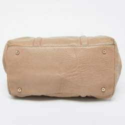 CH Carolina Herrera Beige Leather Matteo Satchel