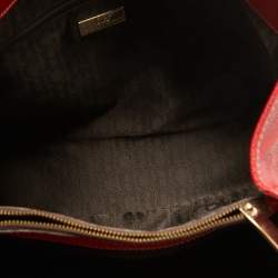 Pre Owned CH Carolina Herrera Red Grained Leather Matteo Tote