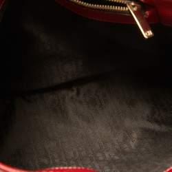 Pre Owned CH Carolina Herrera Red Grained Leather Matteo Tote