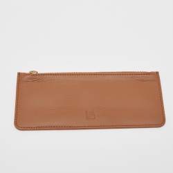 Pre Owned CH Carolina Herrera Brown Monogram Quilted Leather Trifold Wallet