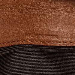 Pre Owned CH Carolina Herrera Brown Monogram Quilted Leather Trifold Wallet