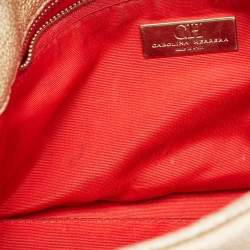 Pre Owned CH Carolina Herrera Gold Quilted Leather Flap Chain Shoulder Bag