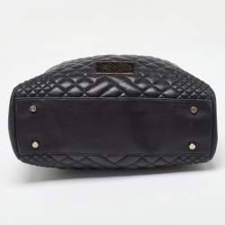 Pre Owned CH Carolina Herrera Black Quilted Leather Chain Tote