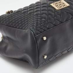 Pre Owned CH Carolina Herrera Black Quilted Leather Chain Tote