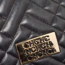 Pre Owned CH Carolina Herrera Black Quilted Leather Chain Tote