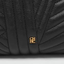 Pre Owned CH Carolina Herrera Black Quilted Leather Crossbody Bag