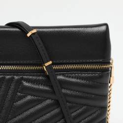 Pre Owned CH Carolina Herrera Black Quilted Leather Crossbody Bag