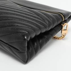 Pre Owned CH Carolina Herrera Black Quilted Leather Crossbody Bag