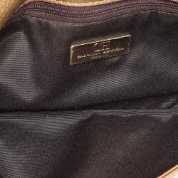 مملوكة مسبقًا CH Carolina Herrera Gold Embossed Leather Bow Crossbody Bag