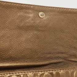 مملوكة مسبقًا CH Carolina Herrera Gold Embossed Leather Bow Crossbody Bag